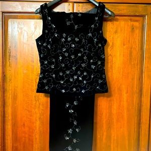 ZolaEvening Vintage Cocktail Blouse and Pants Set